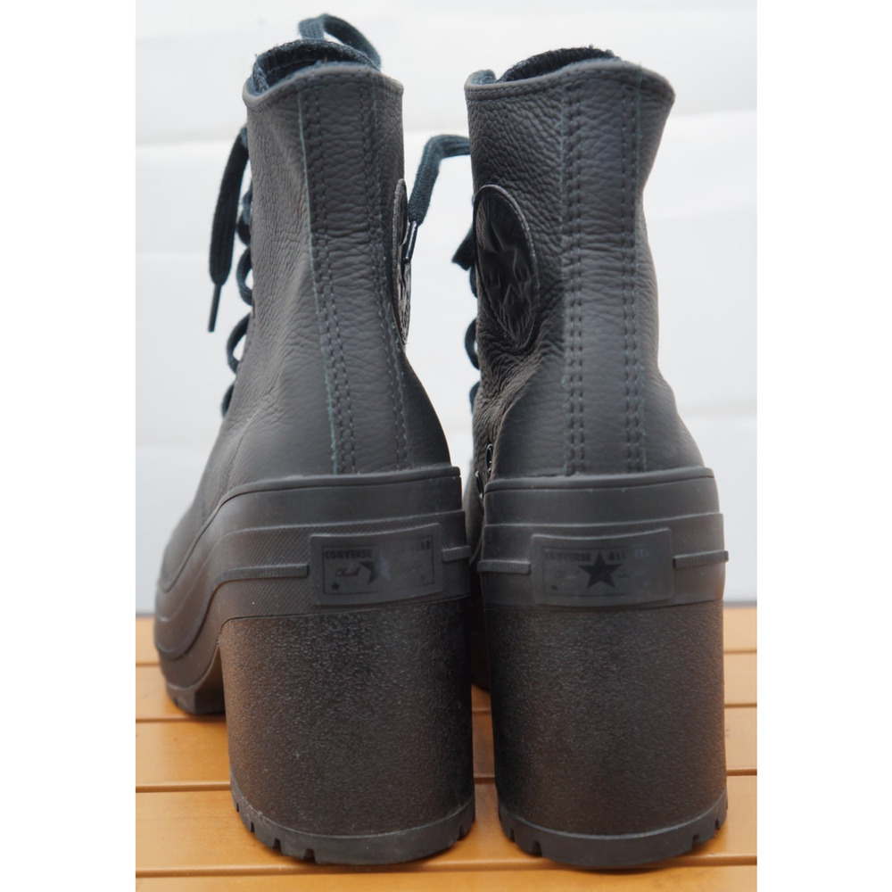 Converse Chuck 70 De Luxe Heel Leather High Boots Womens Size 7.5 Black Shoes - Picture 6 of 12
